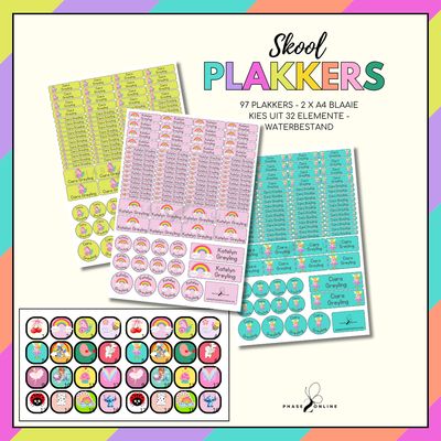 Waterbestande Naamplakkers -2 x A4 BLAAIE