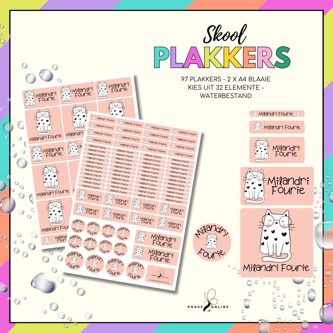 Waterbestande Naamplakkers -2 x A4 BLAAIE