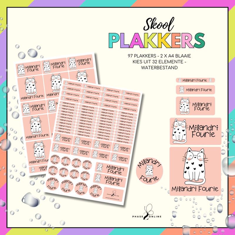 Waterbestande Naamplakkers -2 x A4 BLAAIE