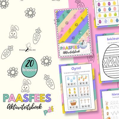 Paasfees Pret Aktiwiteitsboek | 1-10 &amp; Klein Letters | PDF Aflaai
