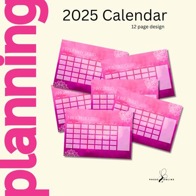 2025 Desk Calendar Pink Mandala