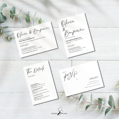 Minimalist Wedding Invitation Template Bundle