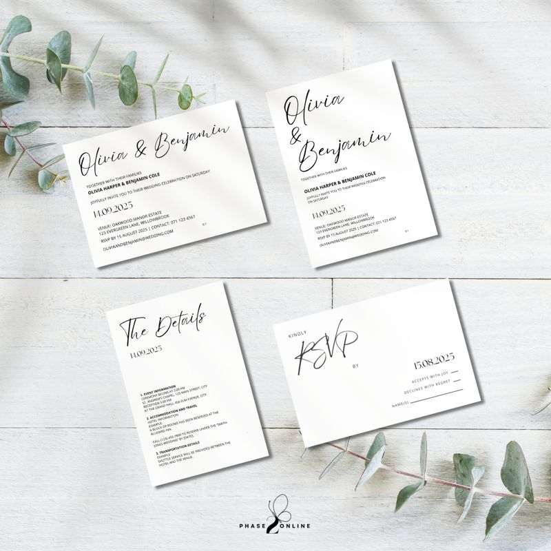 Minimalist Wedding Invitation Template Bundle