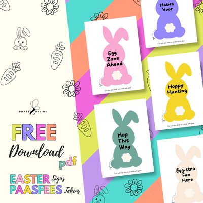 ​FREE Easter Egg Hunt Bunny Signs – English &amp; Afrikaans