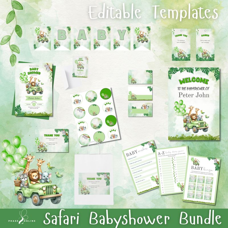 Safari Babyshower Bundle