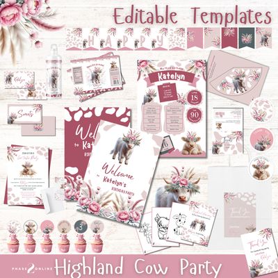 Highland Cow Party Package