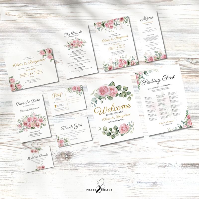 Complete Blush Roses Wedding Bundle