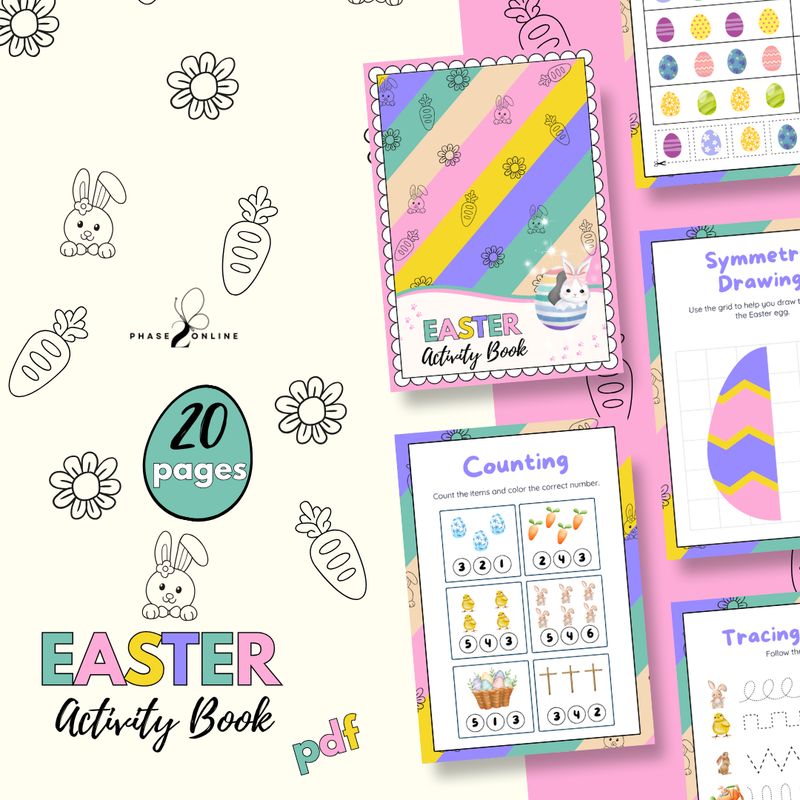 Easter Fun Learning Workbook | 1-10 &amp; Small Letters | PDF Download