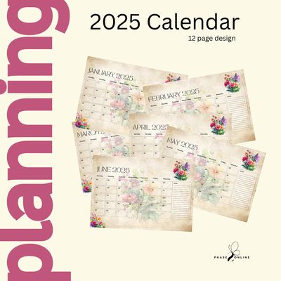 2025 Desk Calendar Vintage Floral Paper
