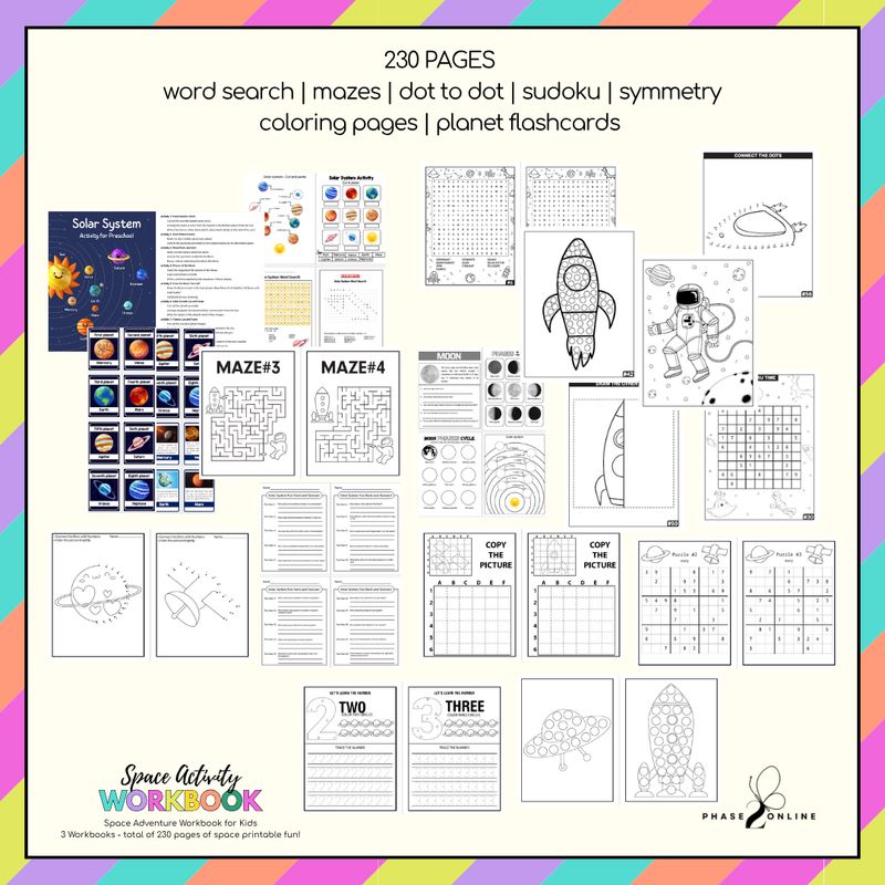 Space Adventure Workbook - 230 pages