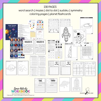 Space Adventure Workbook - 230 pages