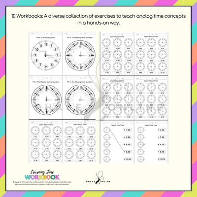 Time Learning Workbook - 300 pages
