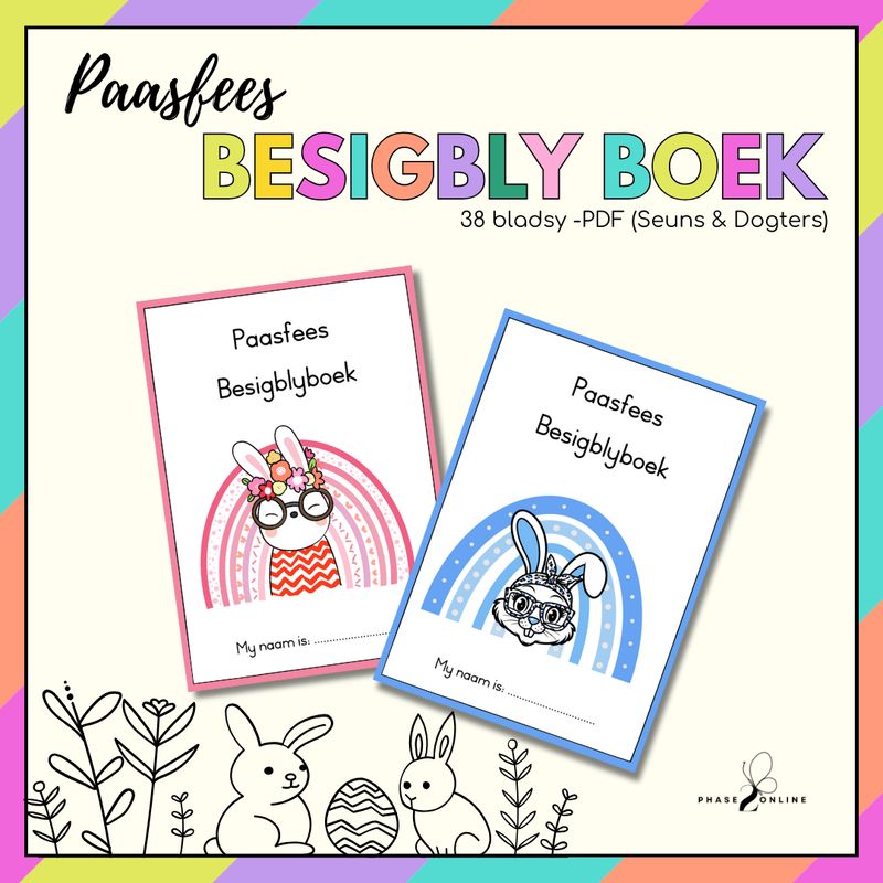 Paasfees Besigblyboek - PDF 38 bladsye (Seuns &amp; Dogters)