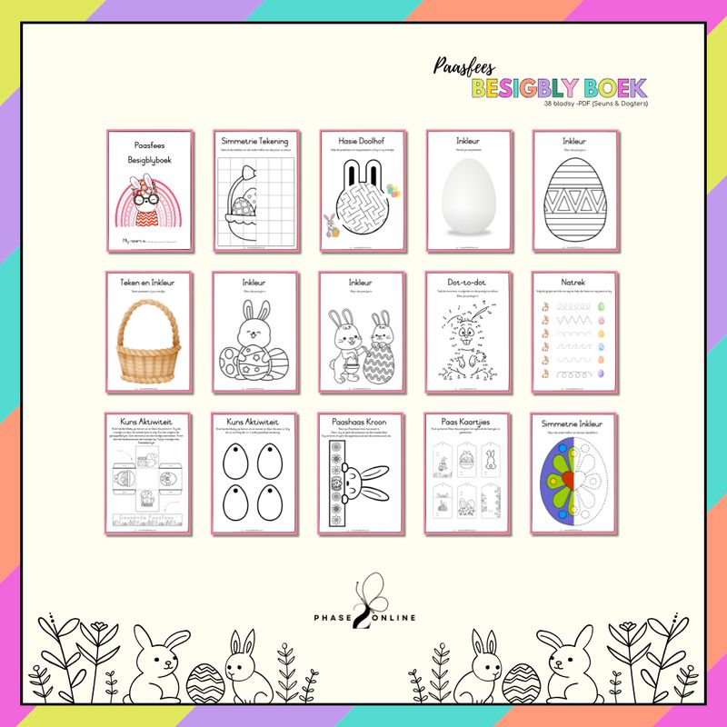Paasfees Besigblyboek - PDF 38 bladsye (Seuns &amp; Dogters)