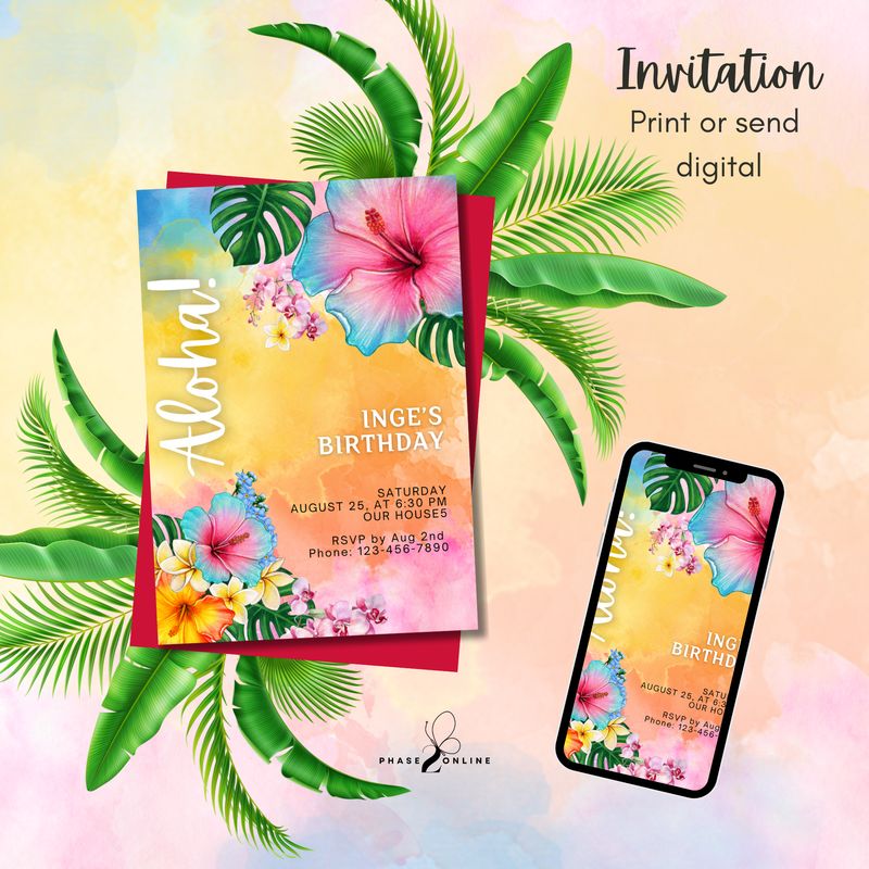 Hawaiian Editable Party Bundle | Luau Party