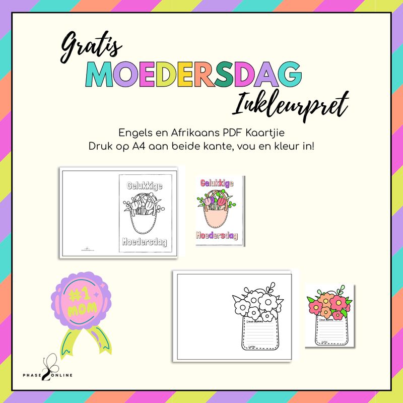 Moedersdag Inkleurkaartjie Eng &amp; Afr