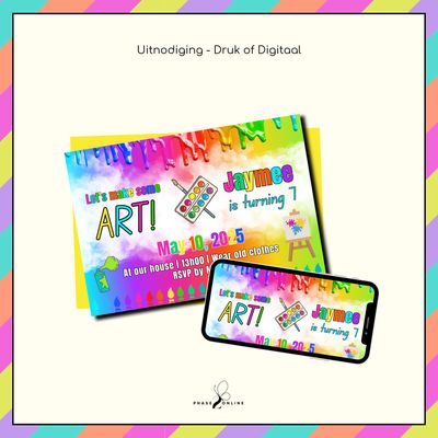 ART / Kuns Verjaarsdag Partytjie Bundel | Redigeerbare Uitnodiging