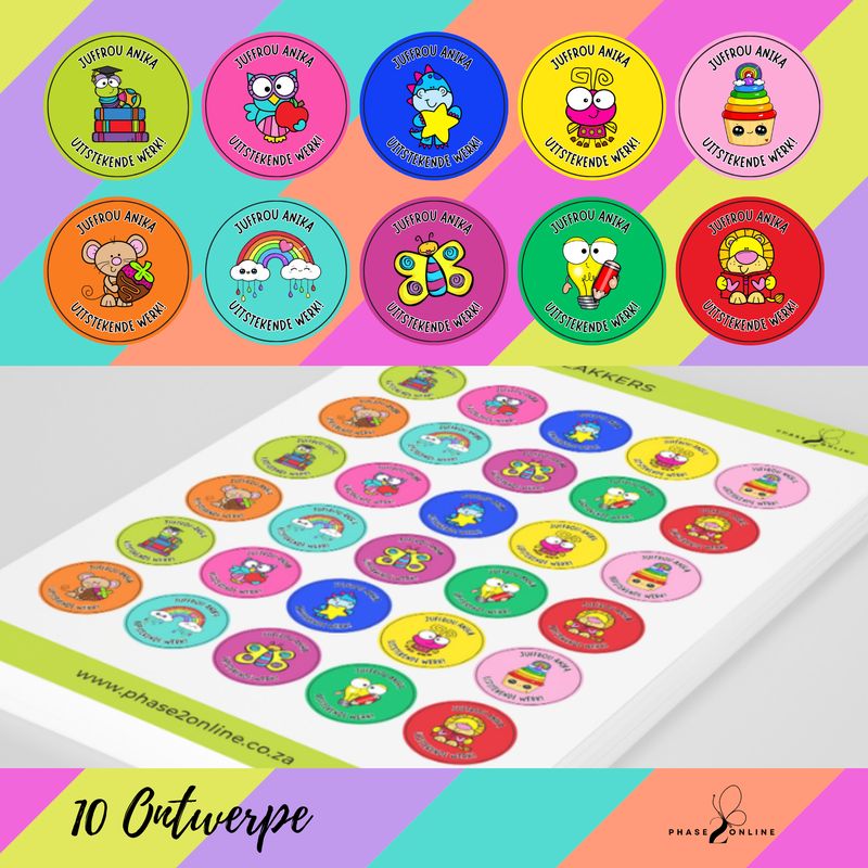 Persoonlike Juffrou Plakkers | Personalised Teacher Stickers 4