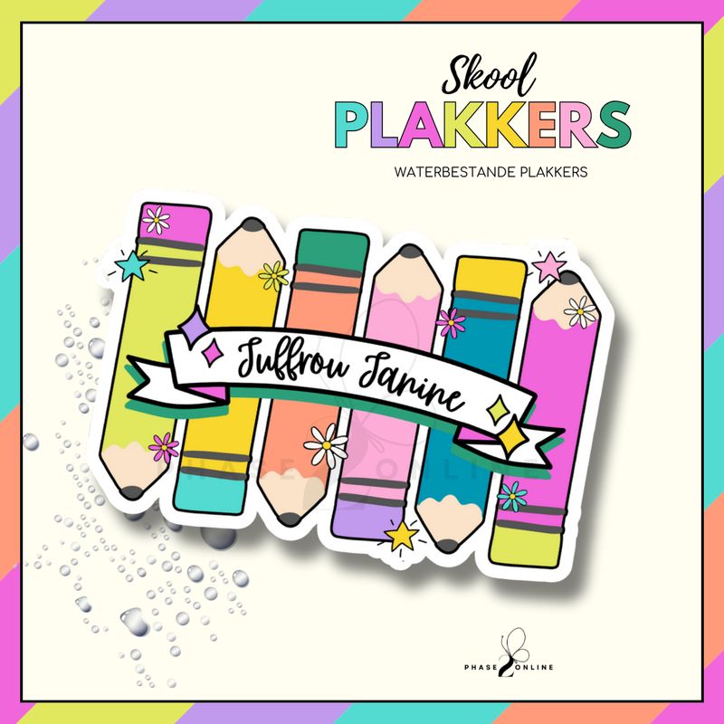 Waterbestande Naamplakkers - JUFFROU