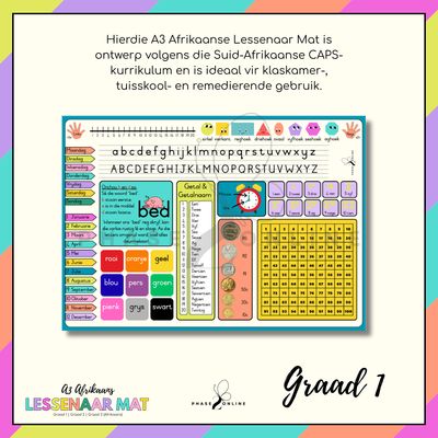 A3 Lessenaar Mat - Graad 1 (Afrikaans)