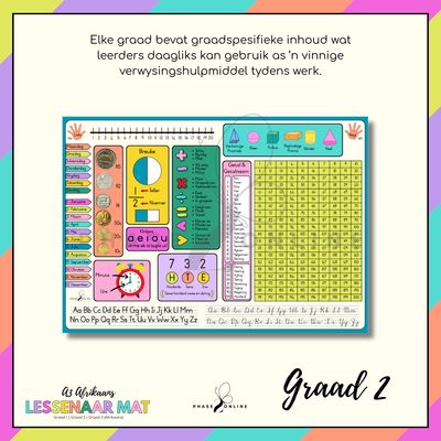 A3 Lessenaar Mat -  Graad 2 (Afrikaans)