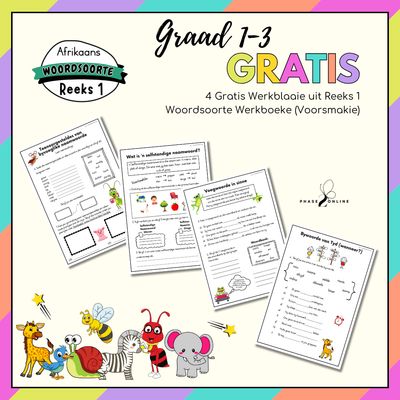 Gratis Woordsoorte Voorsmakie – 4 Werkblaaie (PDF)