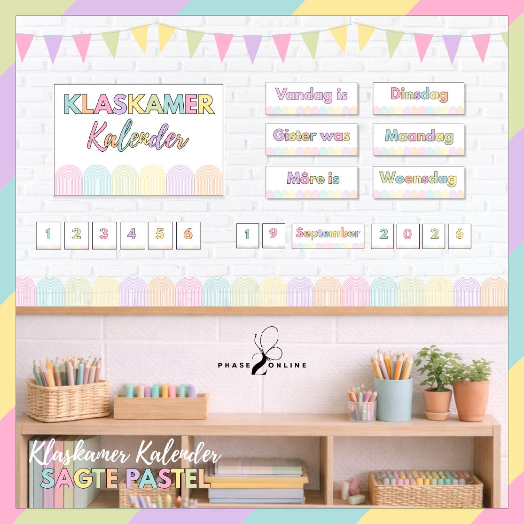 Datumnommers 1 tot 31 vir klaskamer kalender