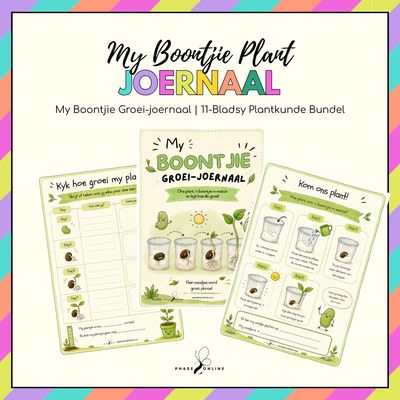 My Boontjie Groei-joernaal | 11-Bladsy Plantkunde Bundel