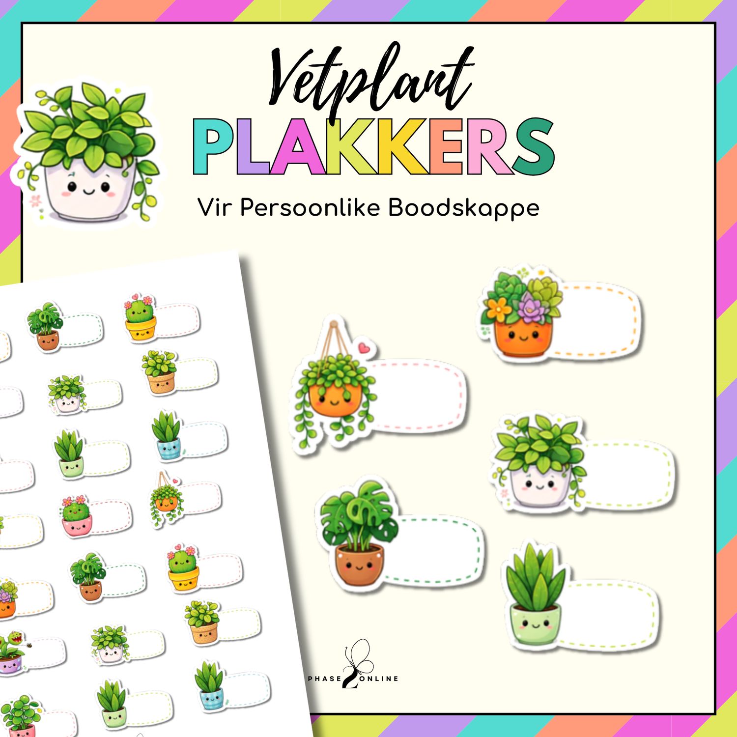 Vetplant Juffrou Aanmoedigingsplakkers - 21 per blad 