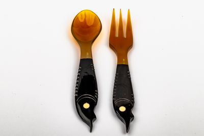 NATURAL HORN CAVIAR SPOON & FORK SET NATURAL HORN CAVIAR SPOON & FORK SET