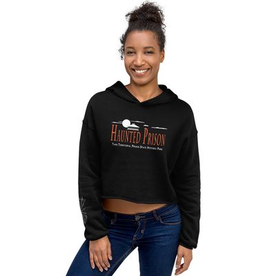 Haunted Prison Crop Hoodie with Web Sleeve