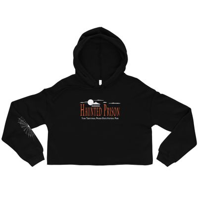 Haunted Prison Crop Hoodie with Web Sleeve