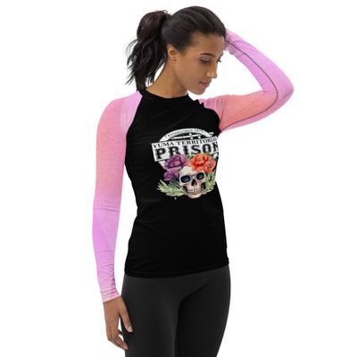 Floral Skull Rash Guard Shirt
