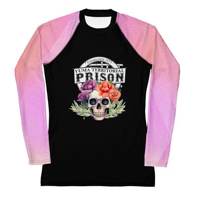 Floral Skull Rash Guard Shirt