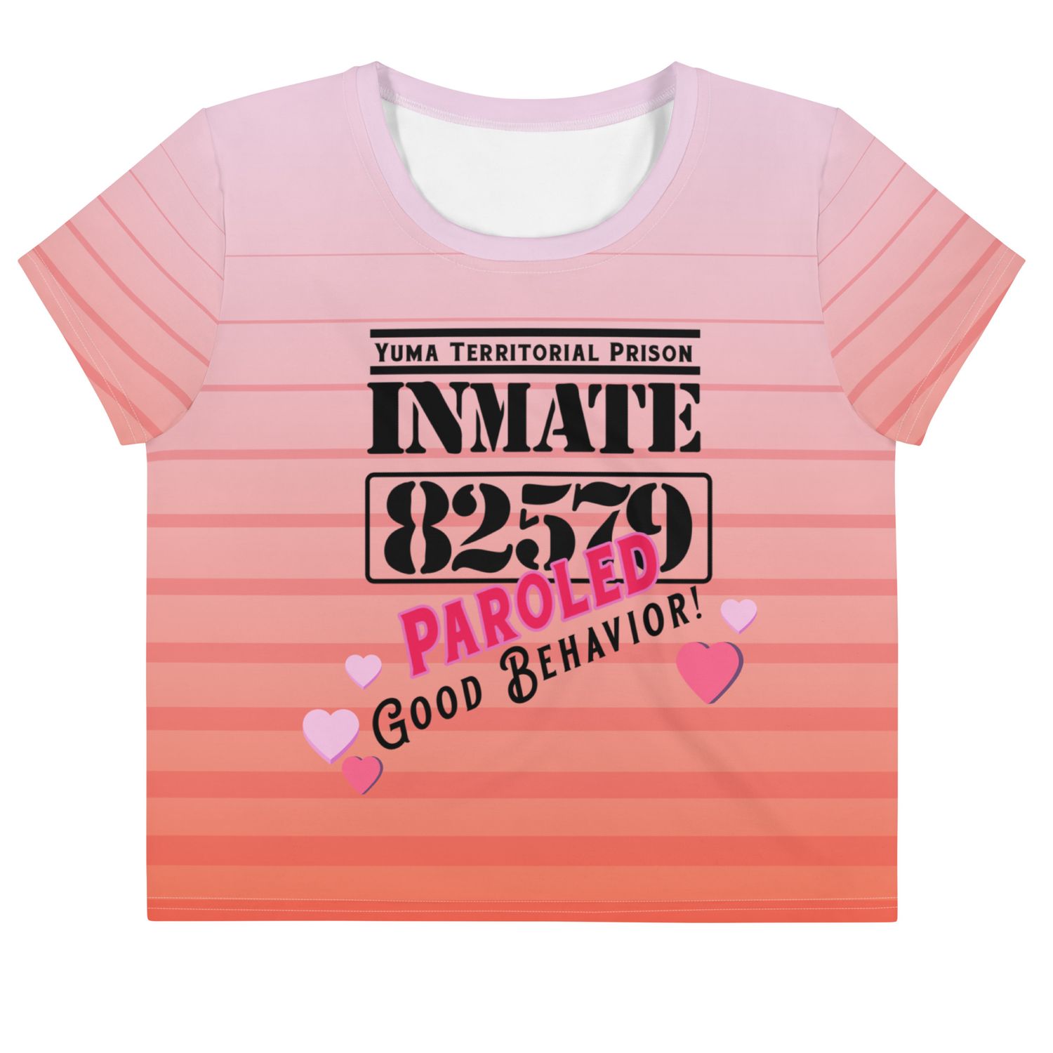 Paroled: Good Behavior Prison Striped Crop T-Shirt