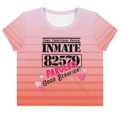 Paroled: Good Behavior Prison Striped Crop T-Shirt