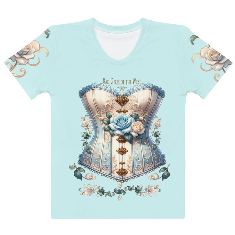 Victorian Peacock Blue Corset Shirt