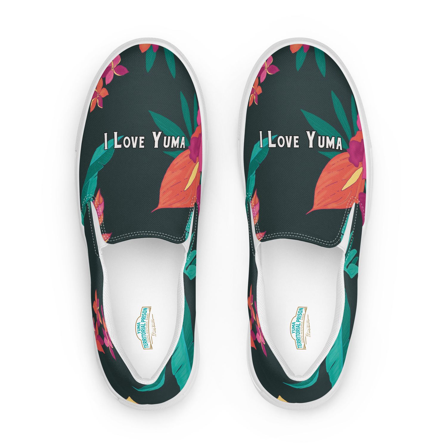 I Love Yuma Floral Slip-on Canvas Shoes