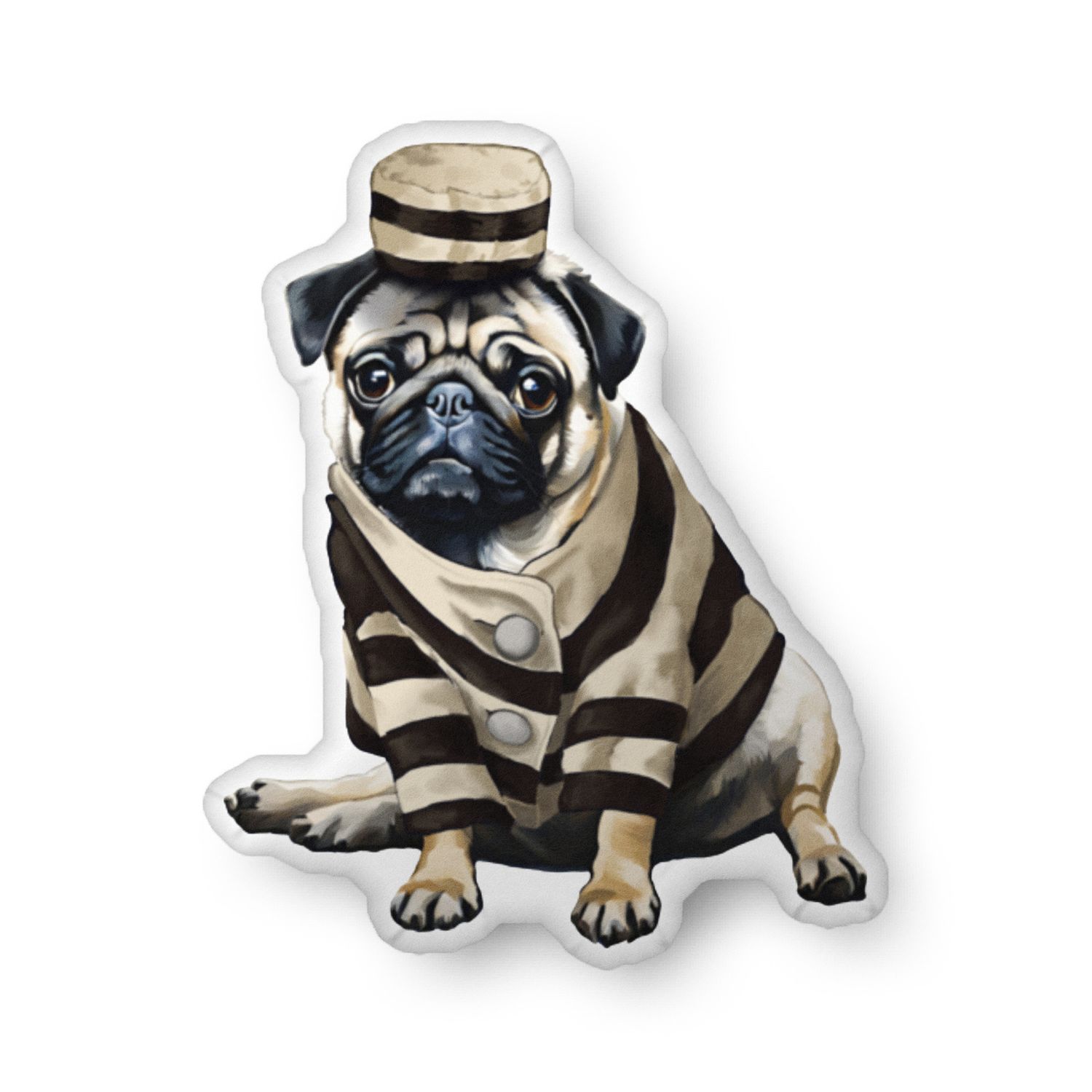 &quot;Bandit&quot; Pug Pillow (22&quot;)