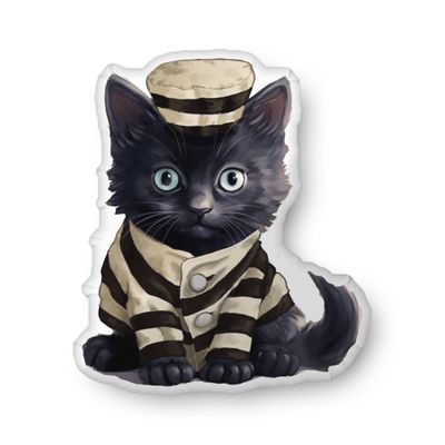 "Lil Bones" the Kitty Prisoner Pillow (22")