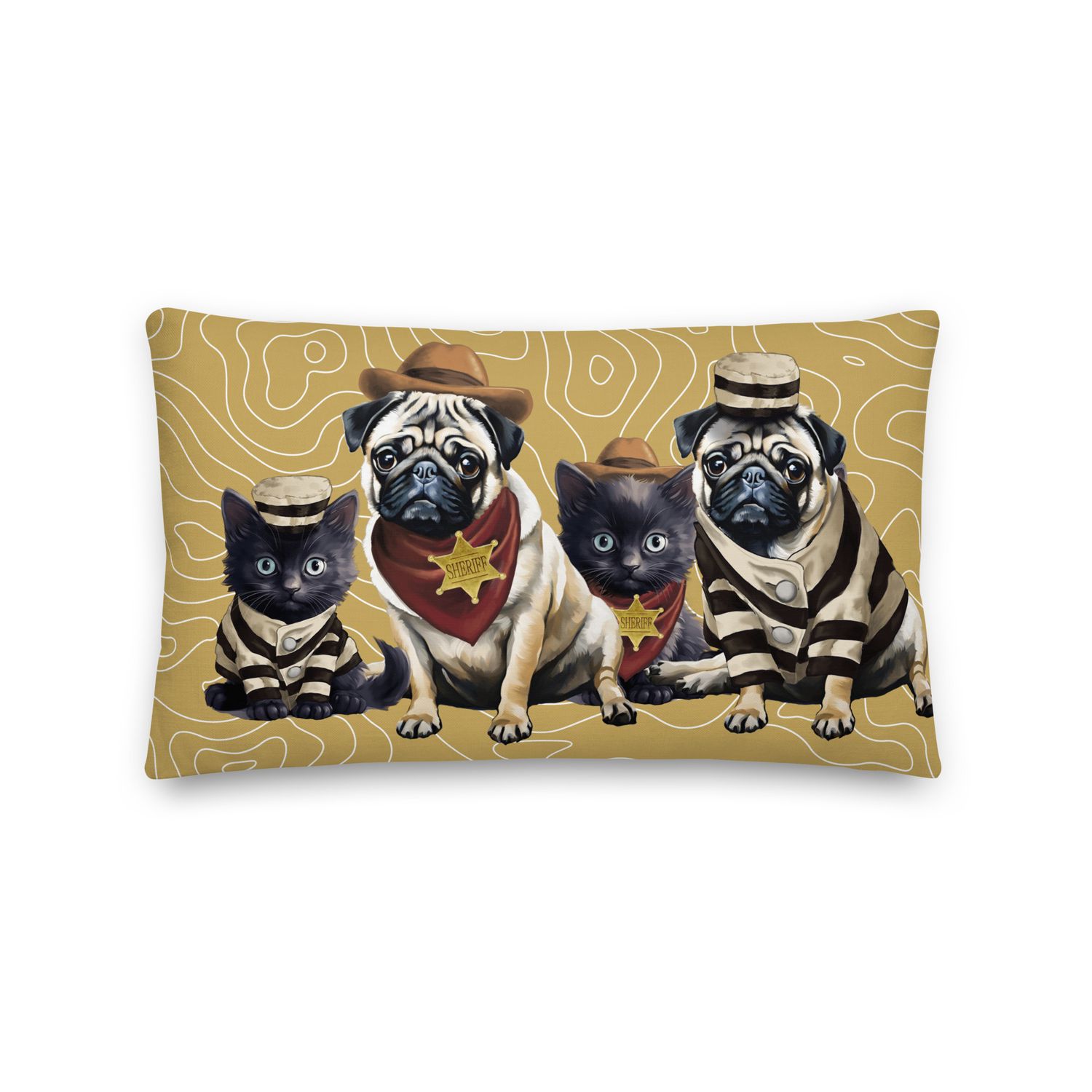 Prison Pet Line-up Pillow (20&quot; X 12&quot;)