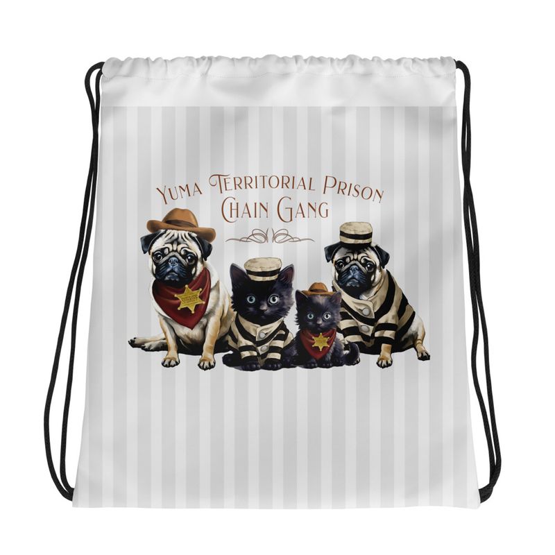 Prison Pet Chain Gang Drawstring Bag
