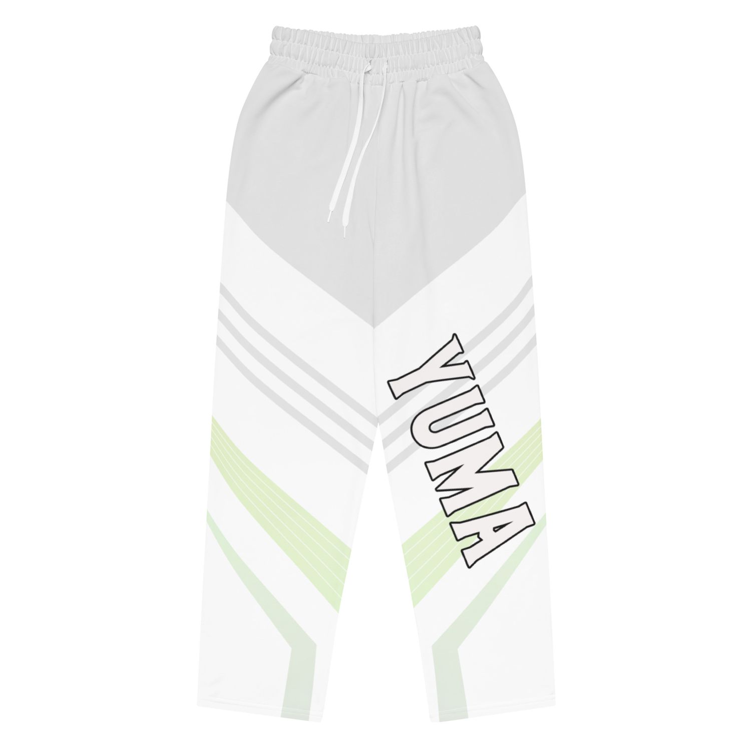 Yuma Rays Green &amp; Gray Wide-Leg Joggers
