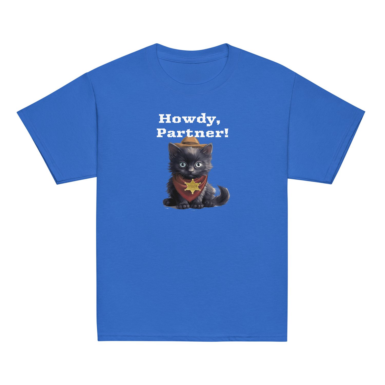 Howdy Partner Sheriff Kitty Youth T-Shirt (3 Colors)