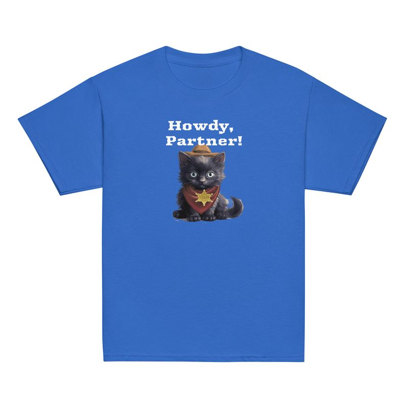 Howdy Partner Sheriff Kitty Youth T-Shirt (3 Colors)