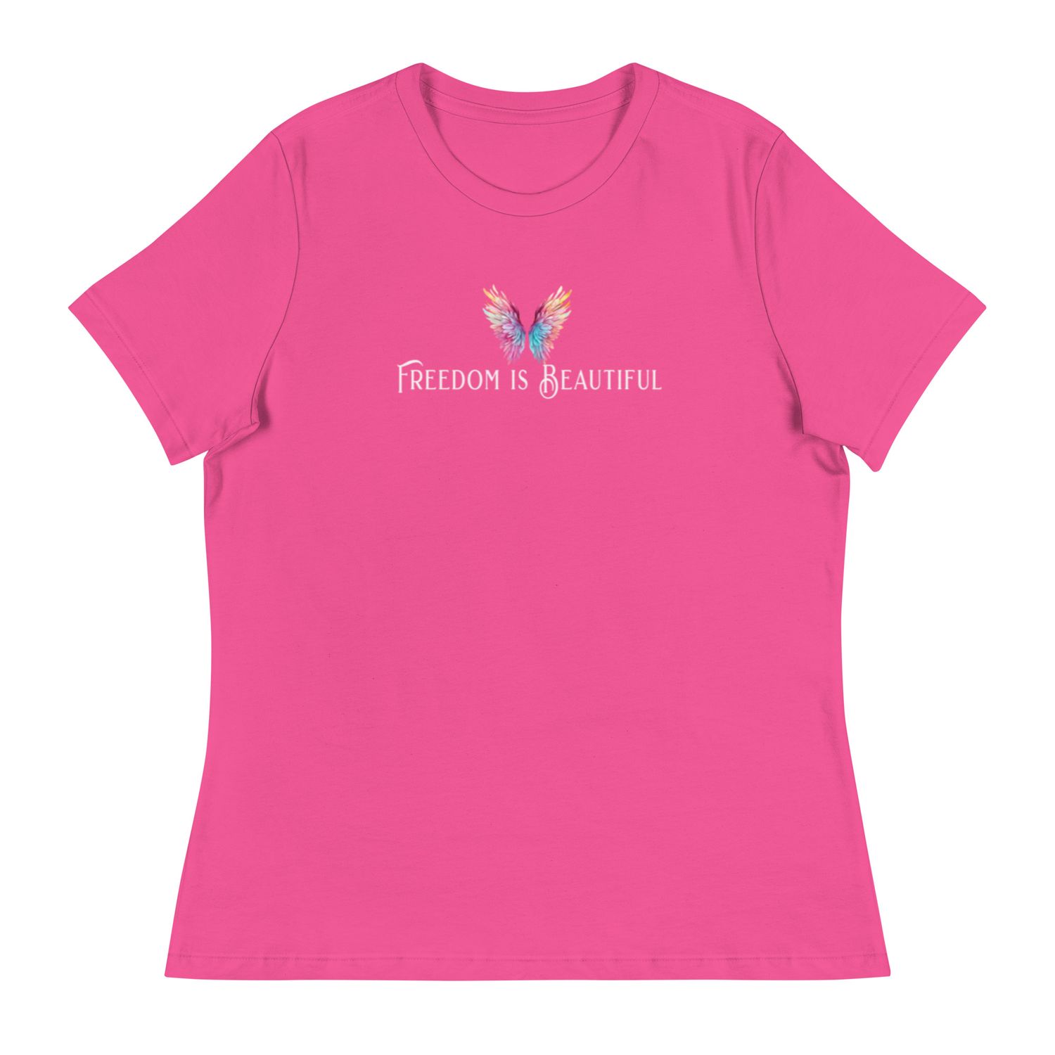 Freedom Is Beautiful In Berry Relaxed Fit T-Shirt
