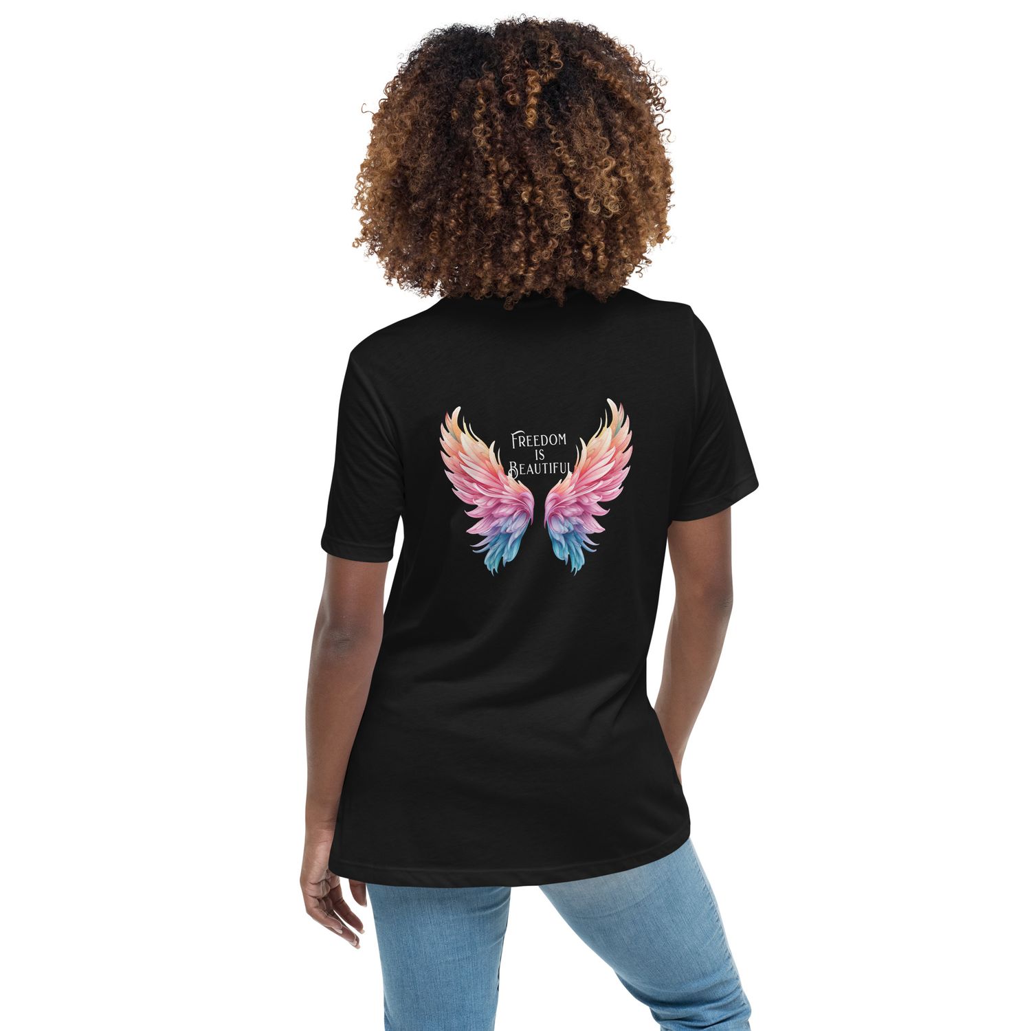 Freedom Is Beautiful In Black Relaxed Fit T-Shirt