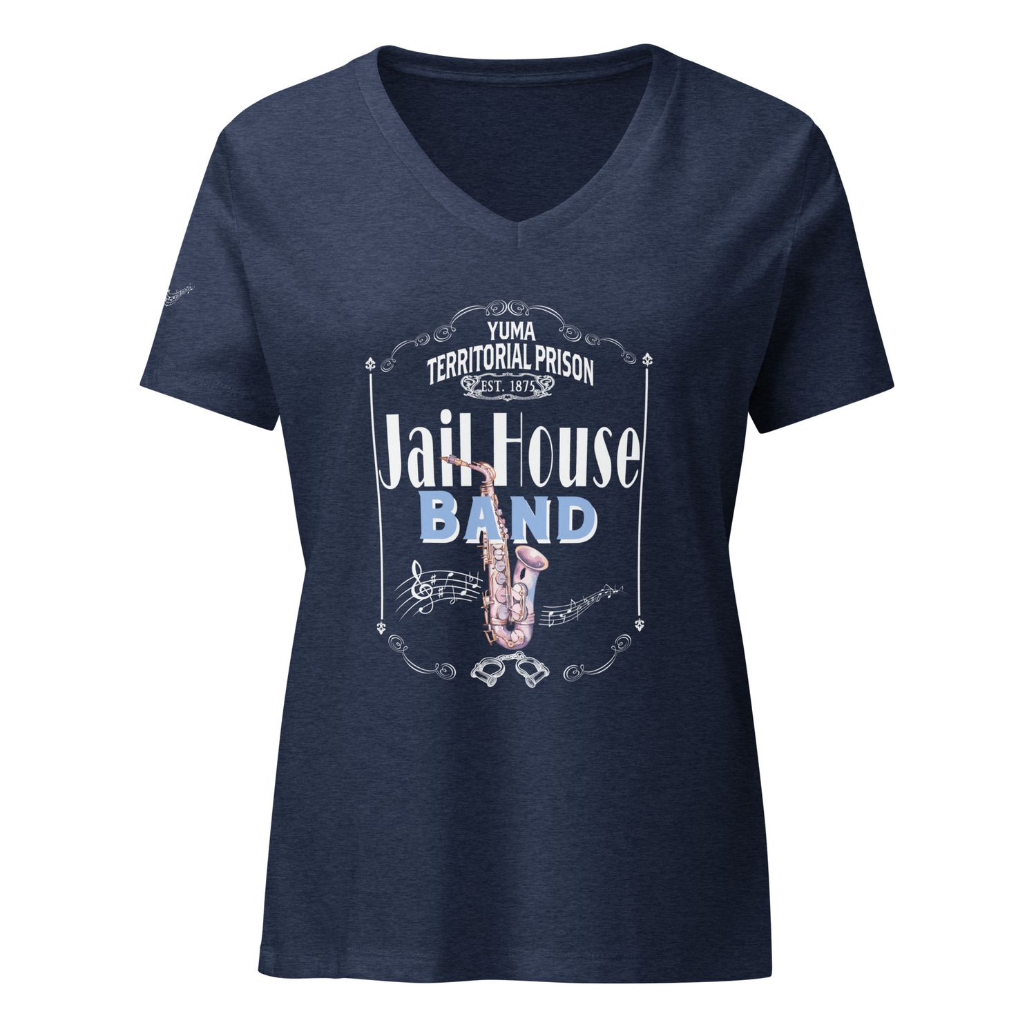 Jail House Band Women’s Relaxed V-Neck T-Shirt (3 Colors)