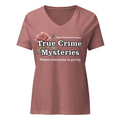 True Crime Mysteries Antique Rose V-Neck S-Shirt (4 Colors)