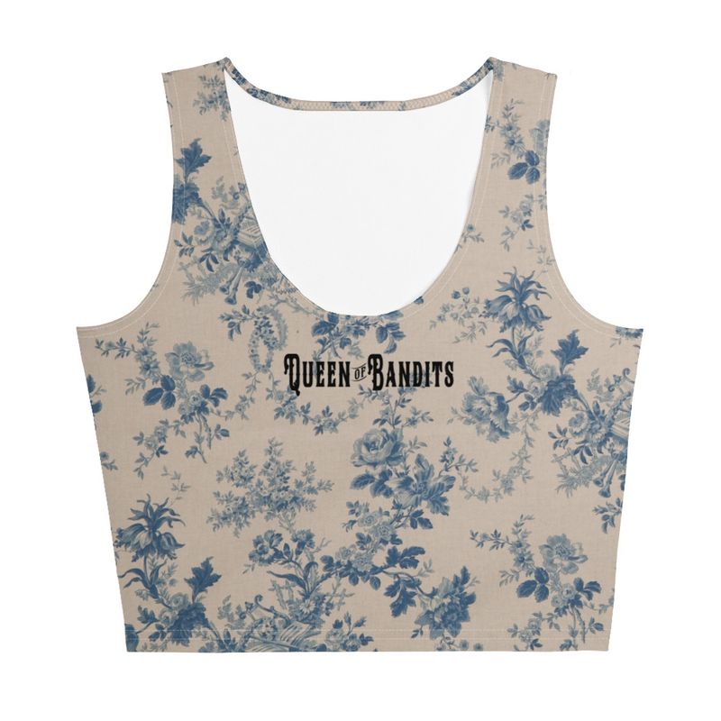 Queen of Bandits Blue Floral Crop Top